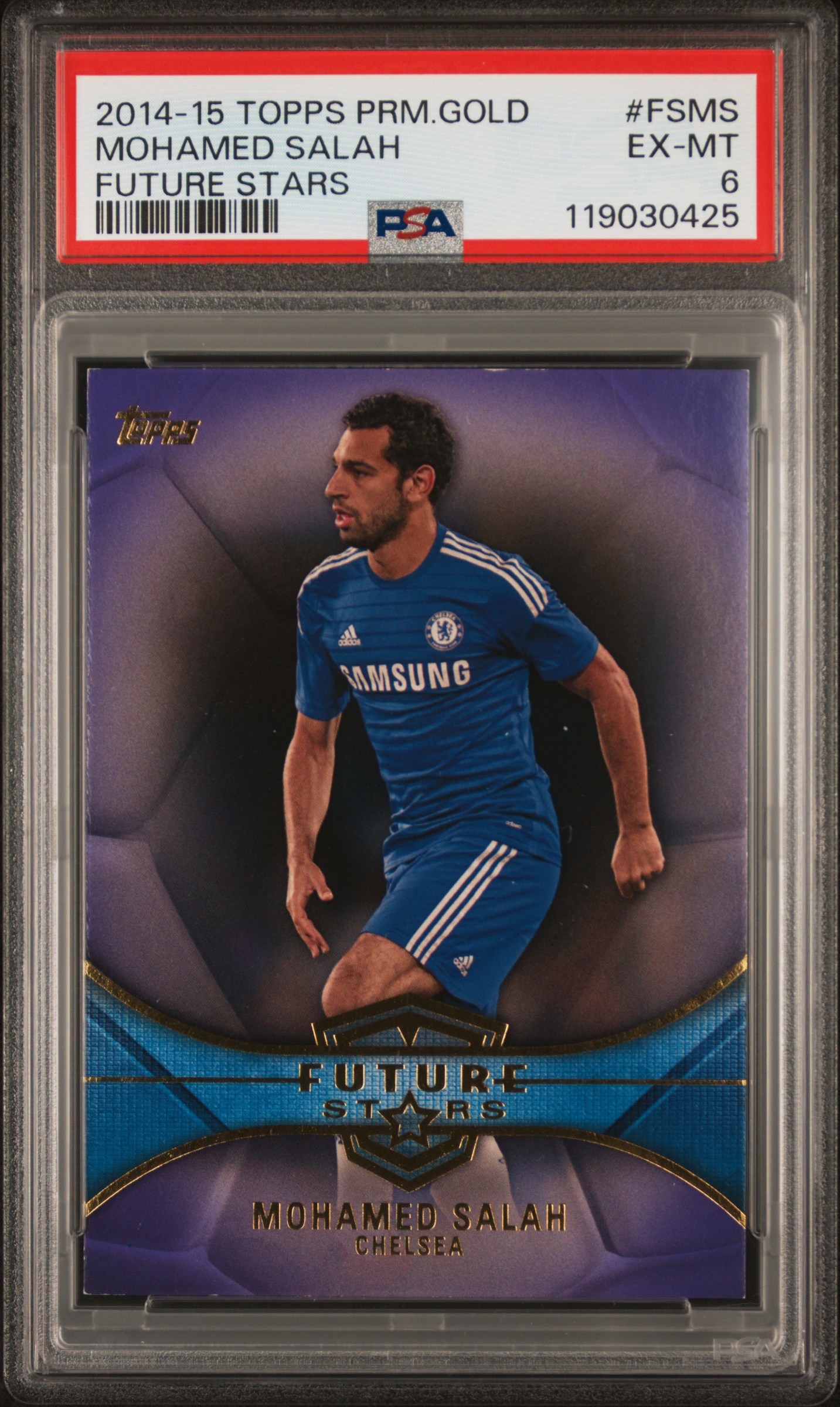 2014 Topps English Premier League Gold Future Stars Purple Mohamed Salah #FSMS /50
