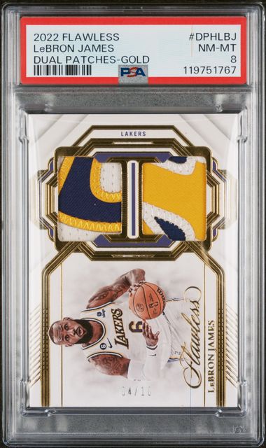 2022 Panini Flawless Dual Patches Gold LeBron James #DPHLBJ