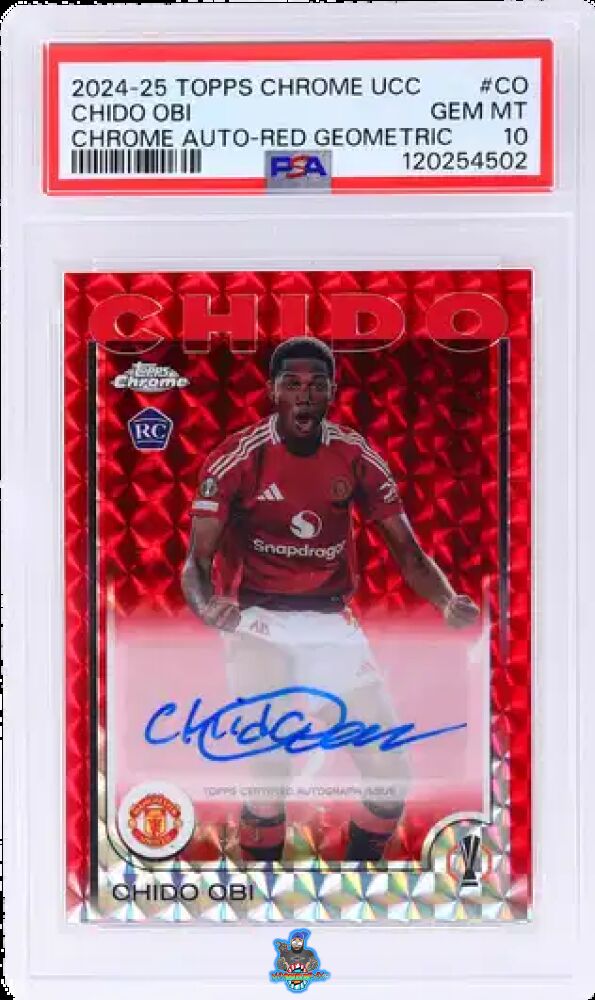 2024 Topps Chrome UEFA Club Competitions Autograph Red Geometric Refractor Chido Obi #CA-CO /5