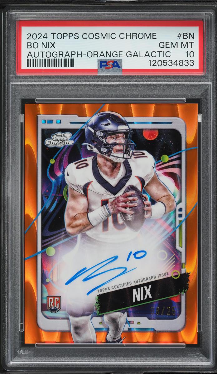2024 Topps Cosmic Chrome Cosmic Chrome Autographs Orange Galactic Bo Nix #BN
