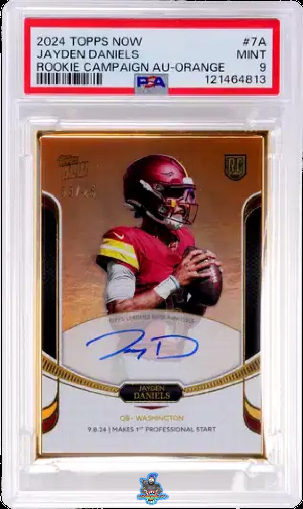 2024 Topps Now Rookie Campaign Gold Framed Autograph Orange Jayden Daniels #7-A /25