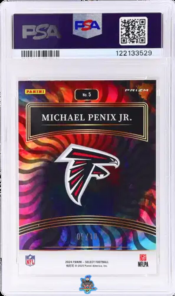 Back of 2024 Panini Select Color Wheel Gold Prizm Michael Penix Jr. #5 /10