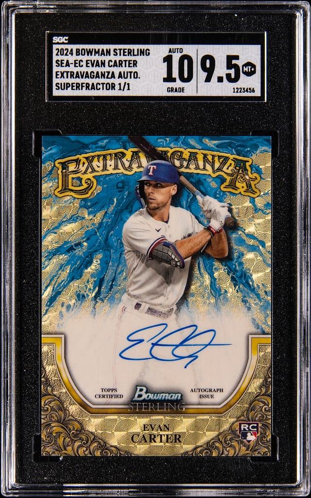 2024 Bowman Sterling Extravaganza Auto. Superfractor 1/1 Evan Carter #SEA-EC