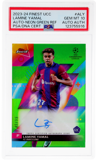 2023 Finest UEFA Club Competition Autograph Neon Green Refractor Lamine Yamal #ALY /99