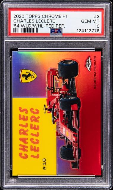 2020 Topps Chrome F1 '54 World On Wheels #54W-3 Charles Leclerc Red Refractor Rookie Card (#4/5) - P