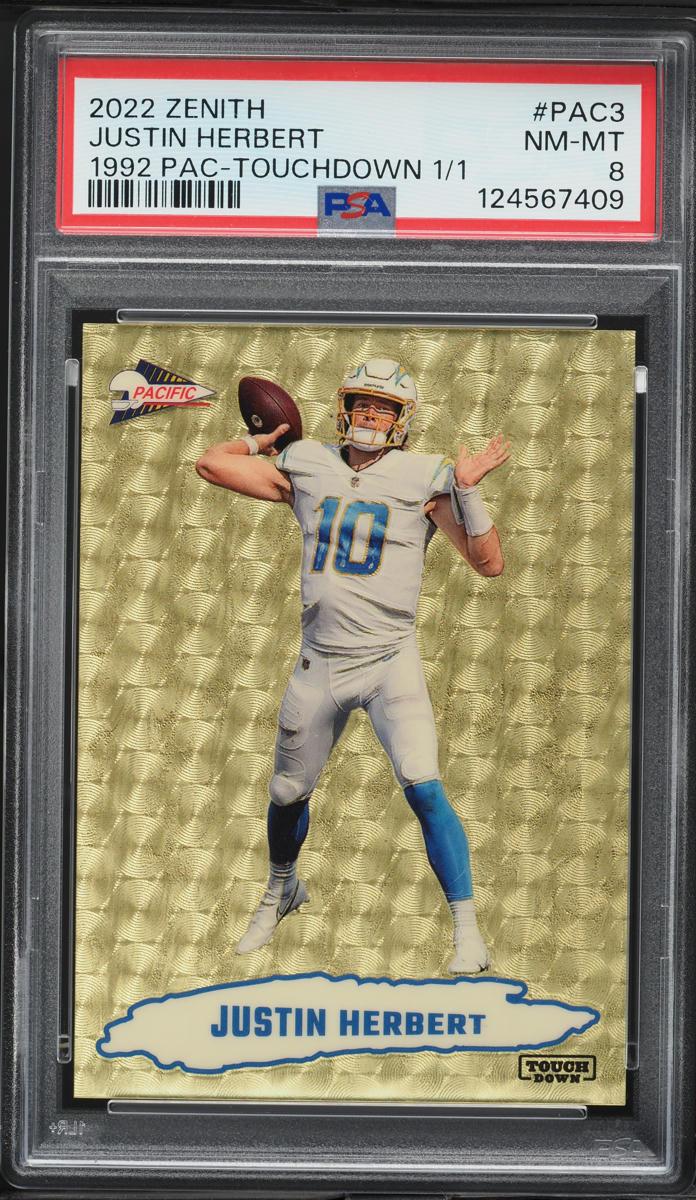 2022 Panini Zenith 1992 Pacific Touchdown 1/1 Justin Herbert #PAC3