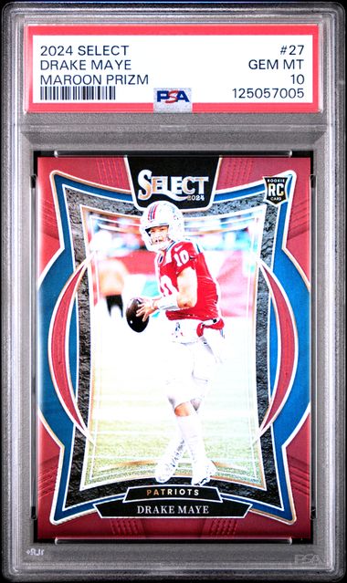 2024 Panini Select Concourse Maroon Prizm Drake Maye #27 /149