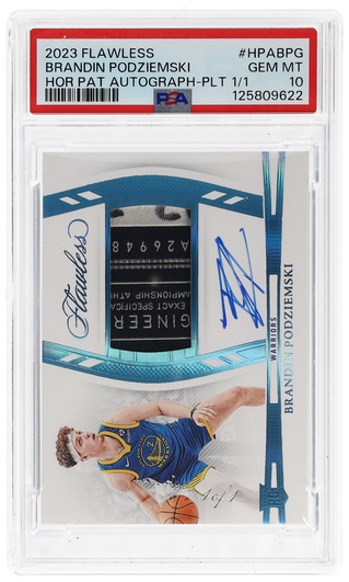 2023 Panini Flawless Horizontal Patch Autograph Platinum Brandin Podziemski #HPABPG /1