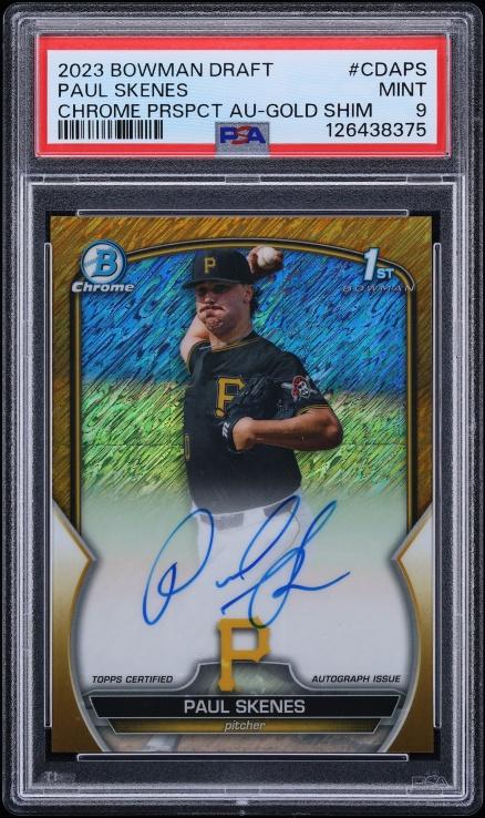 2023 Bowman Draft Chrome Autograph Gold Shimmer Refractor Paul Skenes #CDAPS /50