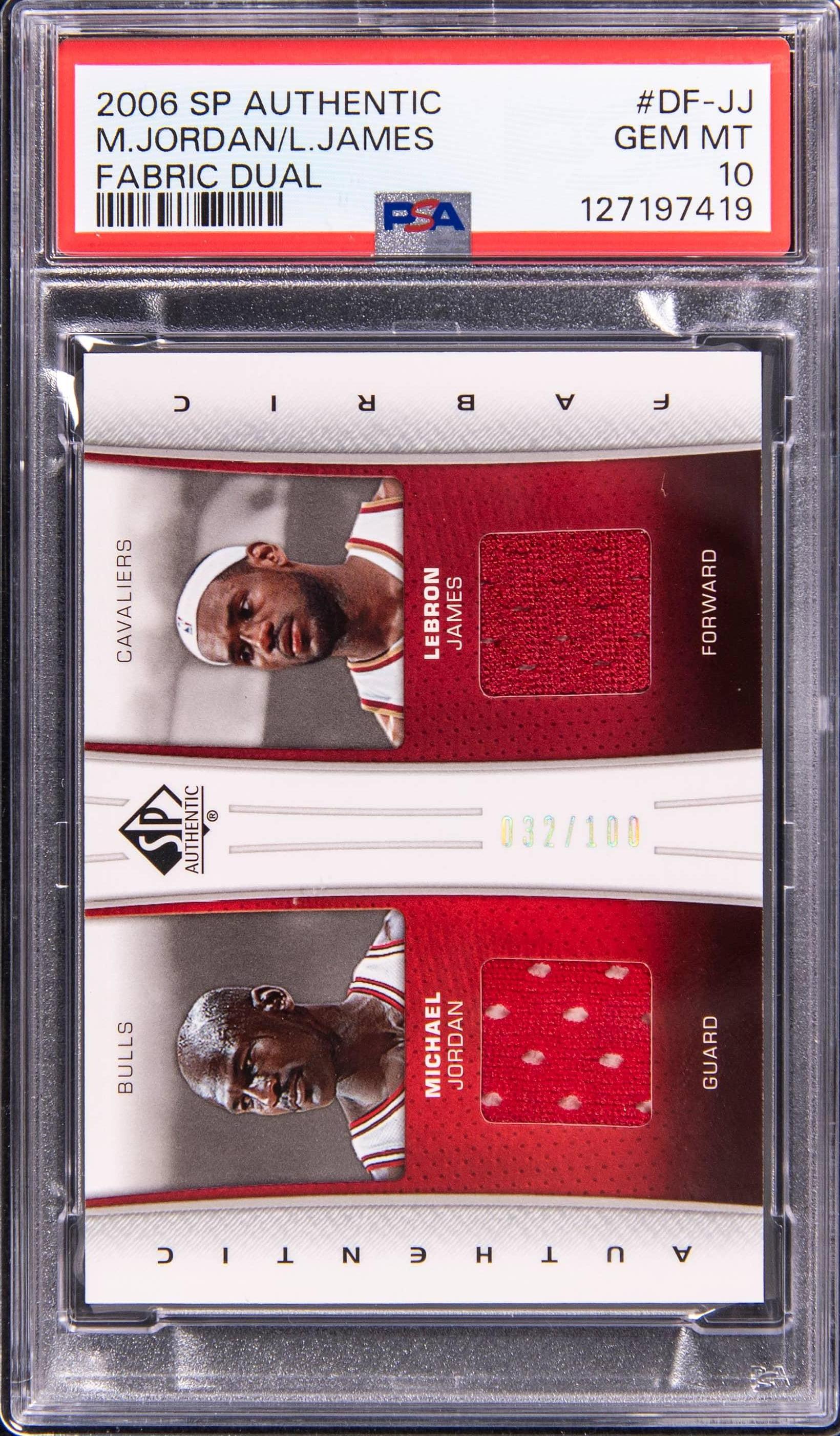 2006 SP Authentic Fabric Dual LeBron James/Michael Jordan #DF-JJ