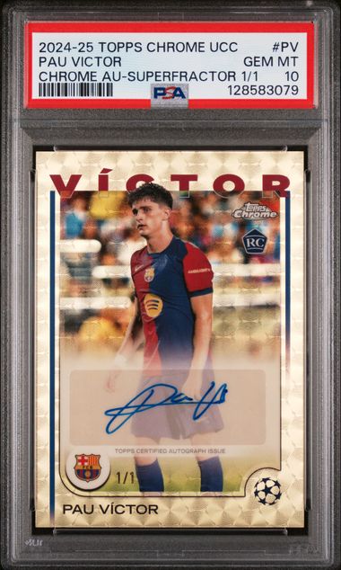 2024 Topps Chrome UEFA Club Competitions Autograph Superfractor Pau Victor #CA-PV /1