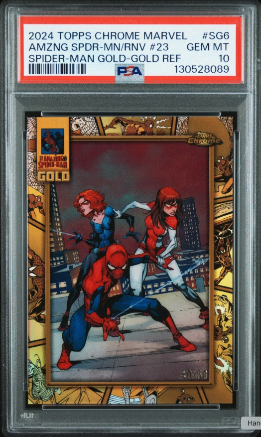 2024 Topps Chrome Marvel Spider-Man Gold Spider-Man Gold-Gold Ref Amzng Spdr-Mn/Rnv # #SG6