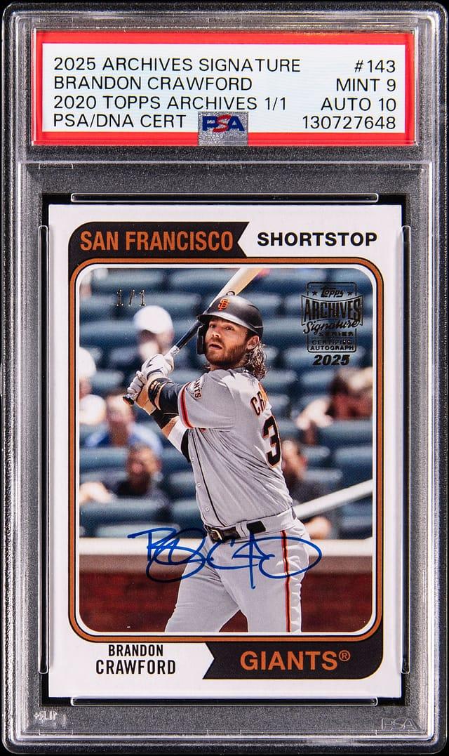 2025 Topps Archives Signature Series 2020 Topps Archives 1/1 Brandon Crawford #143