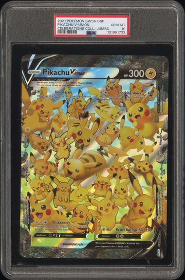 2021 Pokemon Swsh Black Star Promo Celebrations Collection Jumbo Pikachu V-Union #NNO