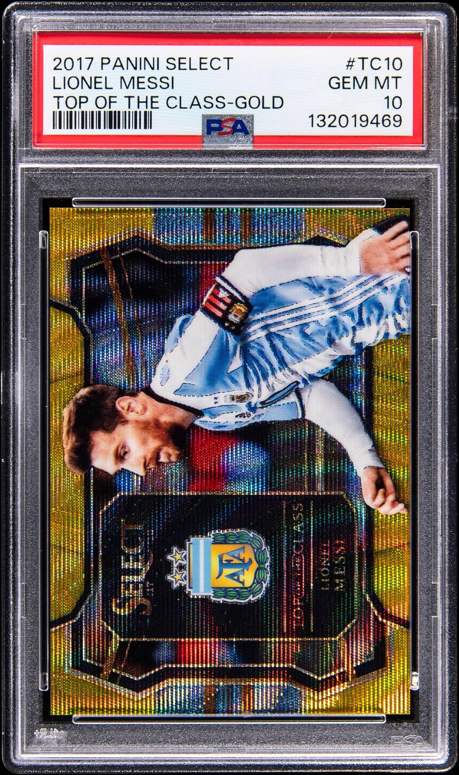 2017 Panini Select Top of the Class Prizms Gold Lionel Messi #10 /10