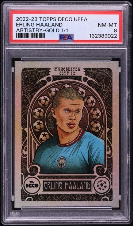 2022 Topps Deco UEFA Artistry-Gold 1/1 Erling Haaland