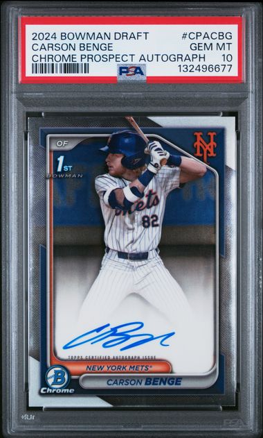 2024 Bowman Draft Chrome Prospect Autographs Carson Benge #CPACBG