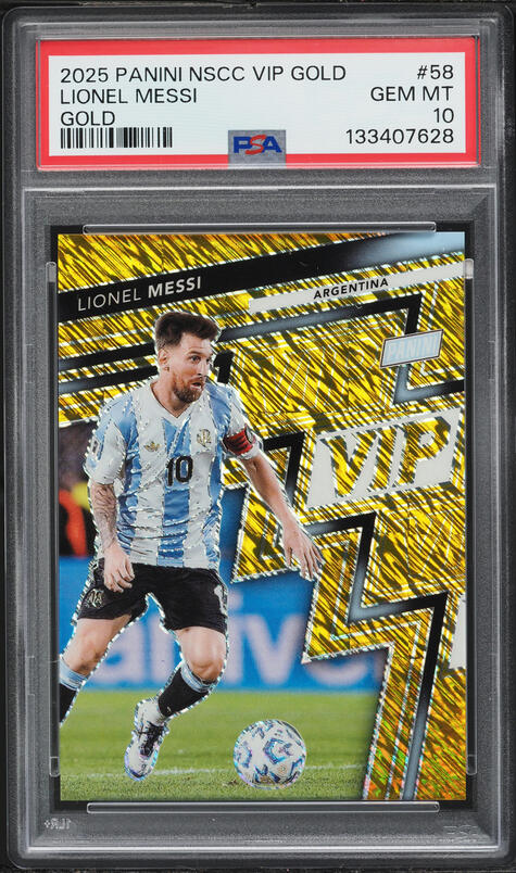2025 Panini National Sports Collectors Convention VIP Gold Lionel Messi /10 #58 PSA 10 GEM MINT
