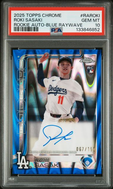2025 Topps Chrome Blue Raywave Refractor Roki Sasaki #RA-ROKI