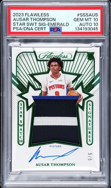 2023 Panini Flawless Star Swatch Signatures Emerald Ausar Thompson #SSS-AUS /5