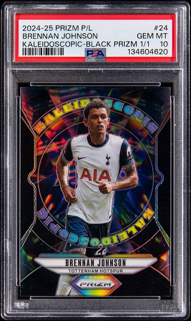 2024 Panini Prizm Premier League Kaleidoscopic Black Prizm 1/1 Brennan Johnson #24