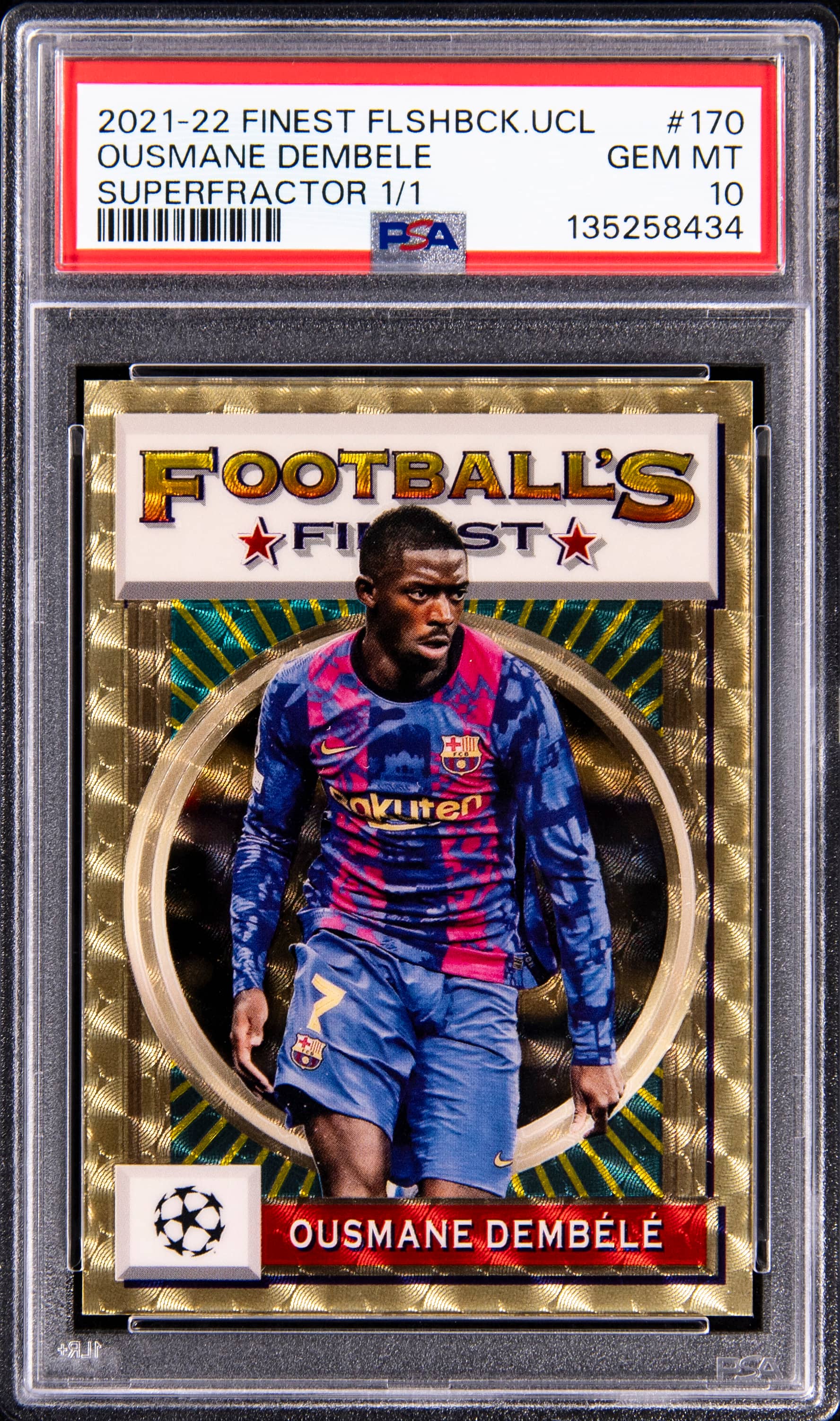 2021 Topps Finest Flashbacks UEFA Champions League Superfractor 1/1 Ousmane Dembele #170