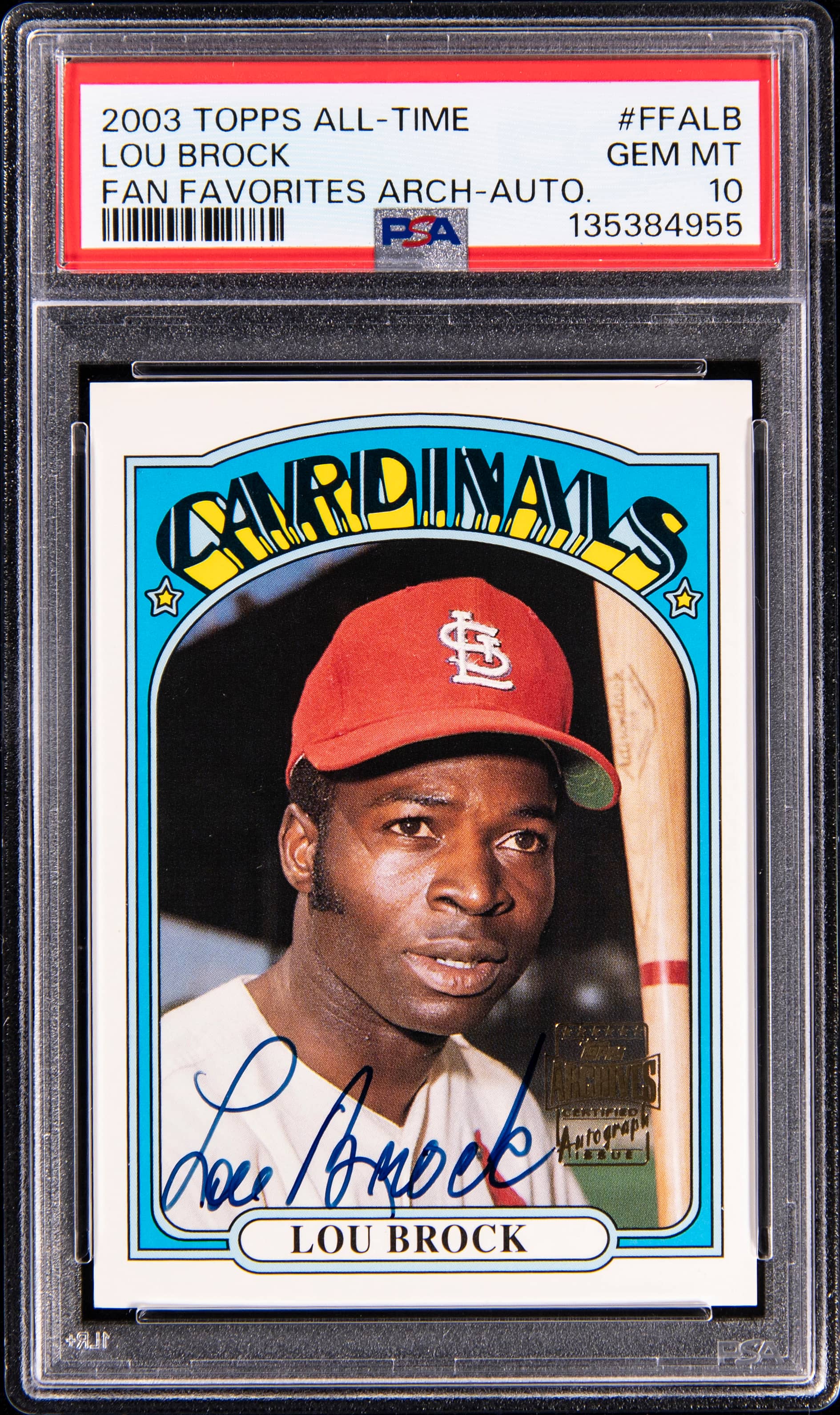 2003 Topps All-Time Fan Favorites Archive-Autographs Lou Brock #FFALB