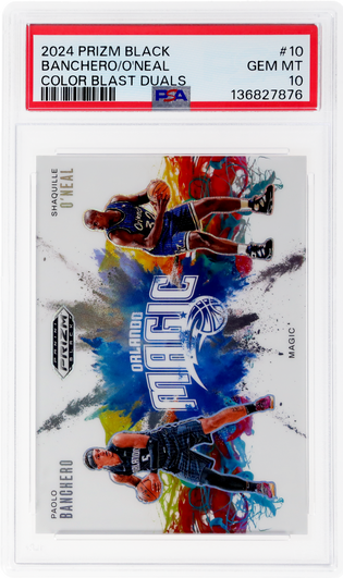 2024 Panini Prizm Black Color Blast Duals Paolo Banchero/Shaquille O'Neal #10