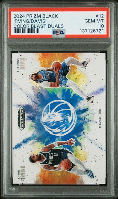 2024 Panini Prizm Black Color Blast Duals Anthony Davis/Kyrie Irving #12