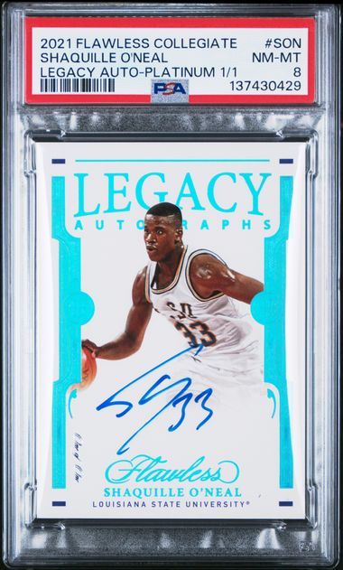 2021 Panini Flawless Collegiate Legacy Autographs Platinum 1/1 Shaquille O'Neal #SON