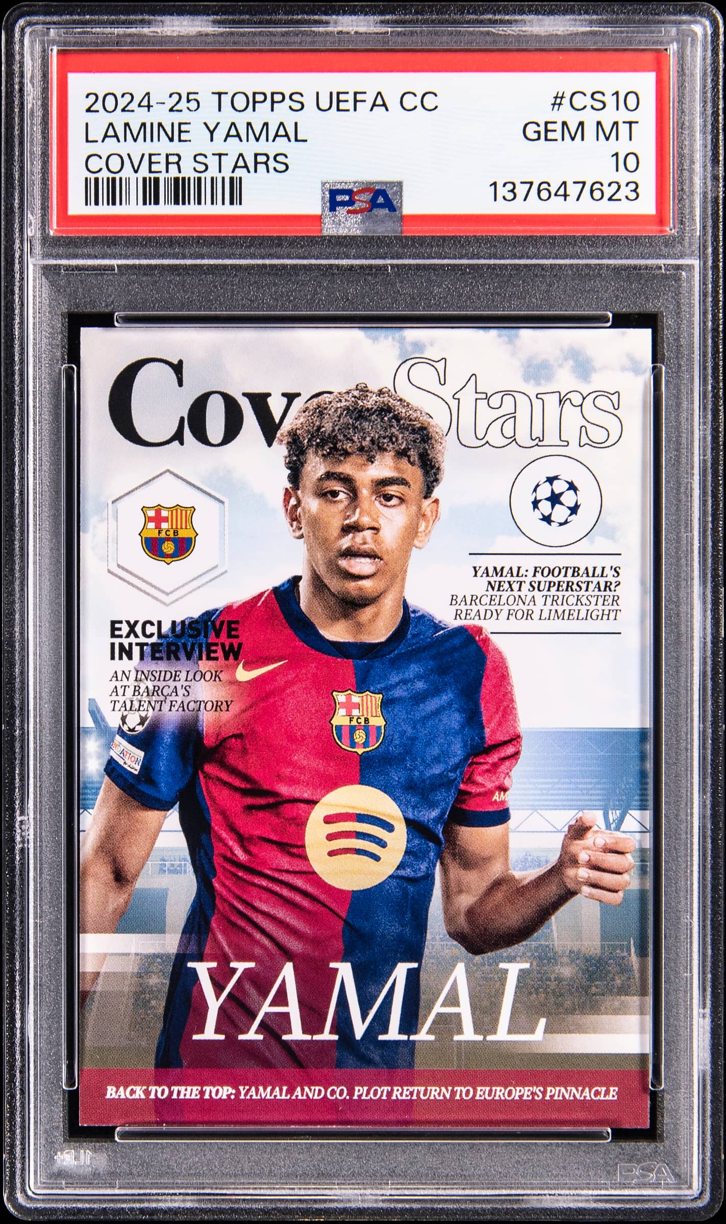 2024 Topps UEFA Club Competitions Cover Stars Lamine Yamal #CS10
