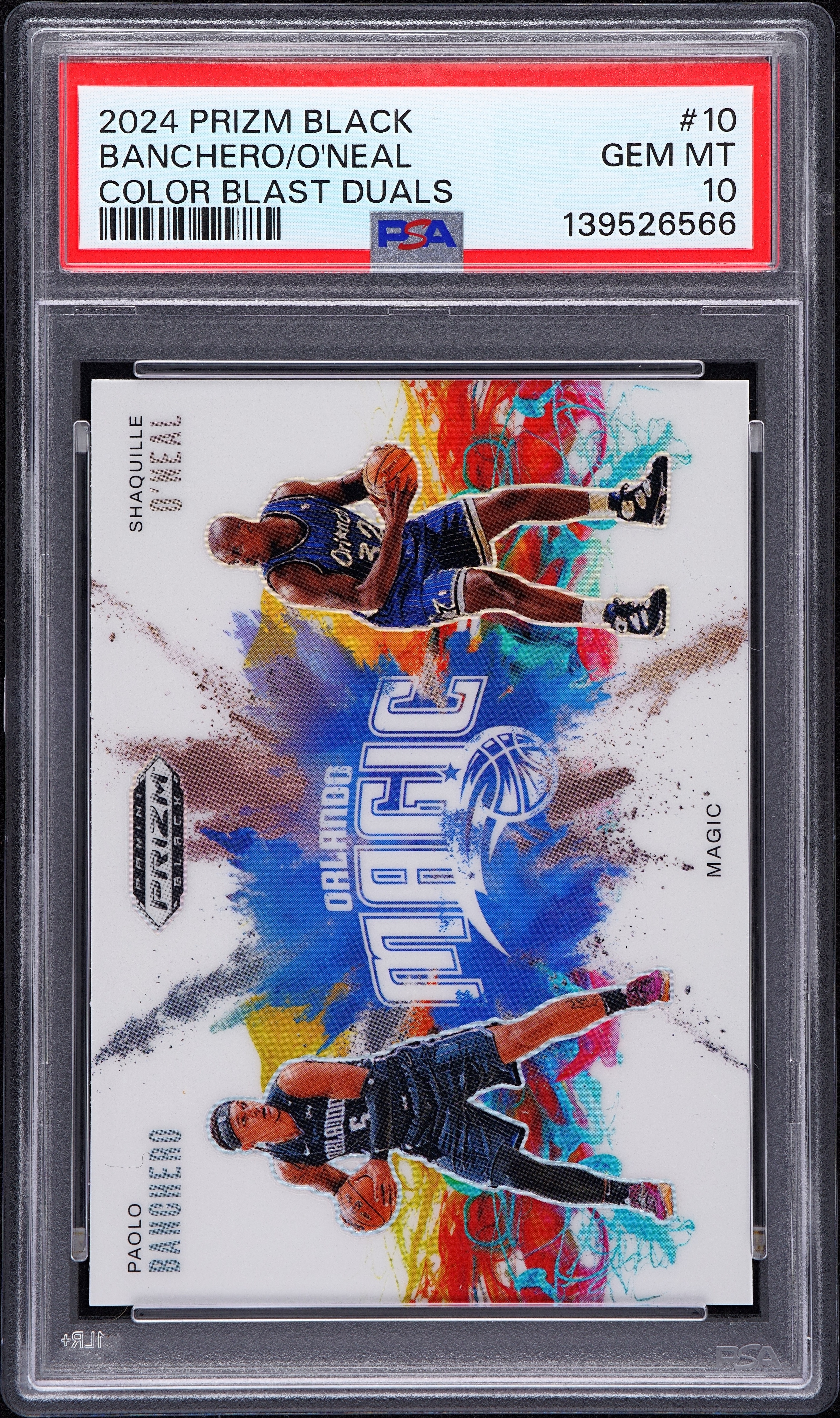 2024 Panini Prizm Black Color Blast Duals Paolo Banchero/Shaquille O'Neal #10