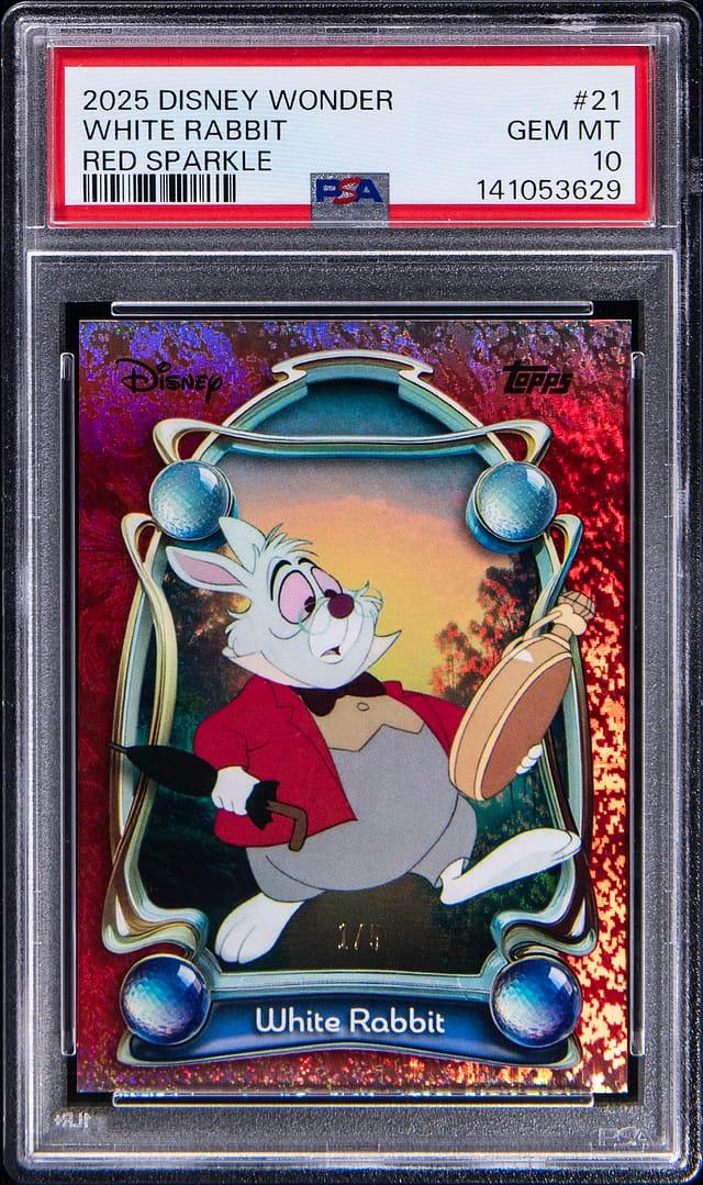 2025 Topps Disney Wonder Red Sparkle White Rabbit #21 /5