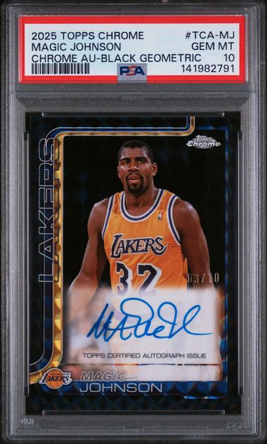 2025 Topps Chrome Autograph Black Geometric Magic Johnson #TCA-MJ /10