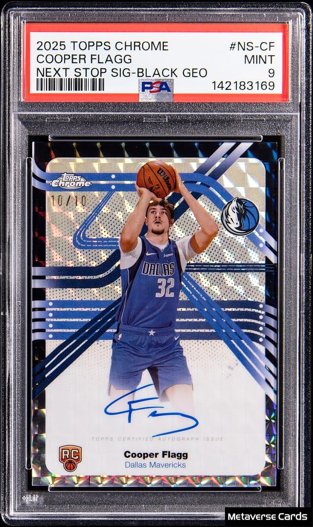 2025-26 Topps Chrome Next Stop Signatures Black Geometric Refractor #NS-CF Cooper Flagg Signed Rooki