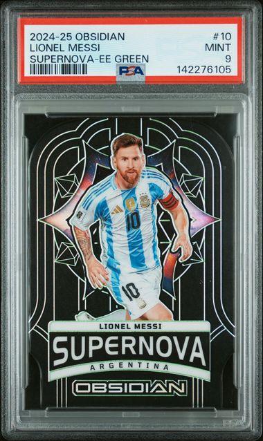 2024 Panini Obsidian Supernova Electric Etch Green Lionel Messi #10