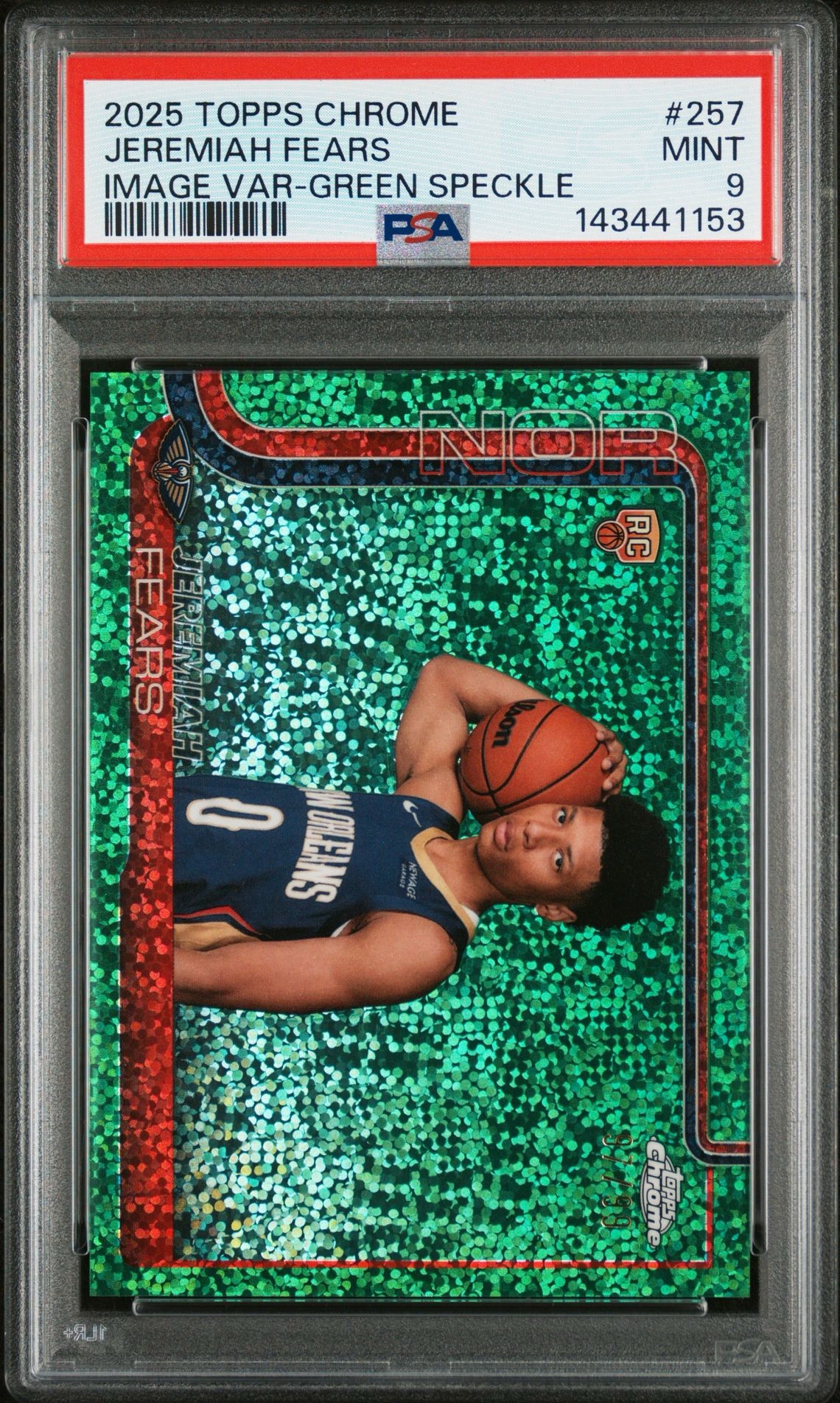 2025 Topps Chrome Image Variation-Green Speckle Jeremiah Fears #257