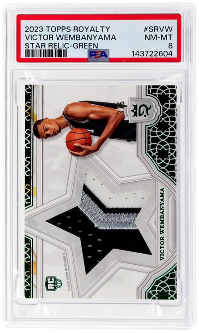 2023 Topps Royalty Star Relic Green Victor Wembanyama #SRVW 4/5 PSA 8