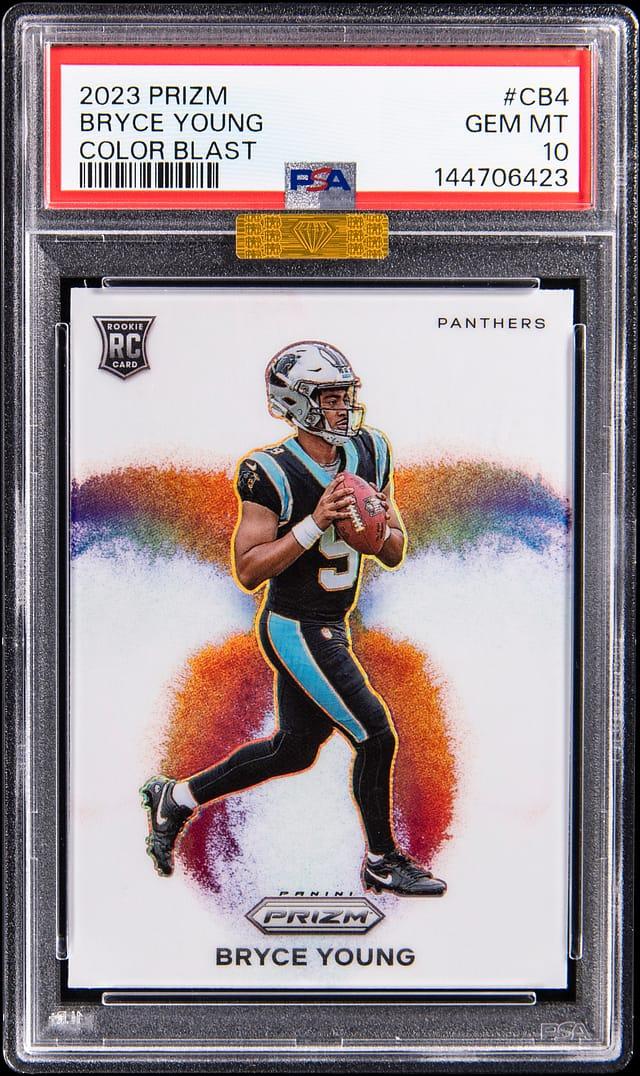 2023 Panini Prizm Color Blast #CB-4 Bryce Young Rookie Card - PSA GEM MT 10, MBA Gold Diamond Pristi