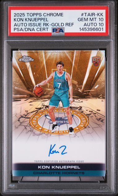 2025 Topps Chrome Autograph Issue Rookie Gold Refractor Kon Knueppel #TAIR-KK /50