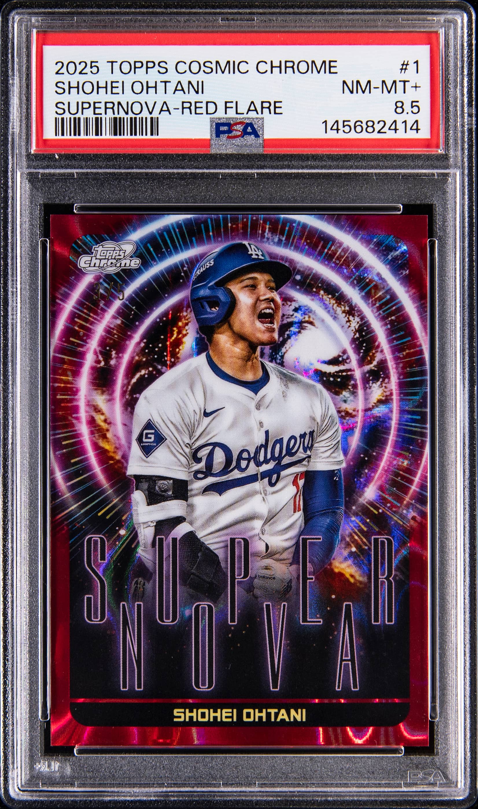 2025 Topps Cosmic Chrome Supernova Red Flare Shohei Ohtani #1