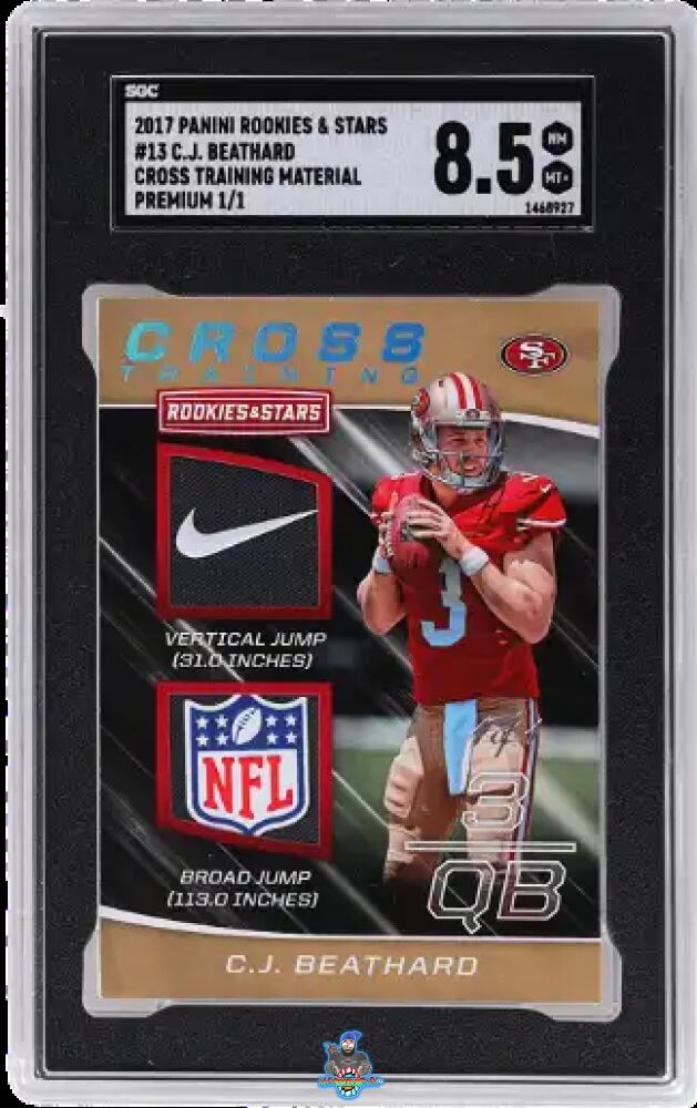 2017 Panini Rookies & Stars Cross Training Mat. Premium 1/1 CJ Beathard #13