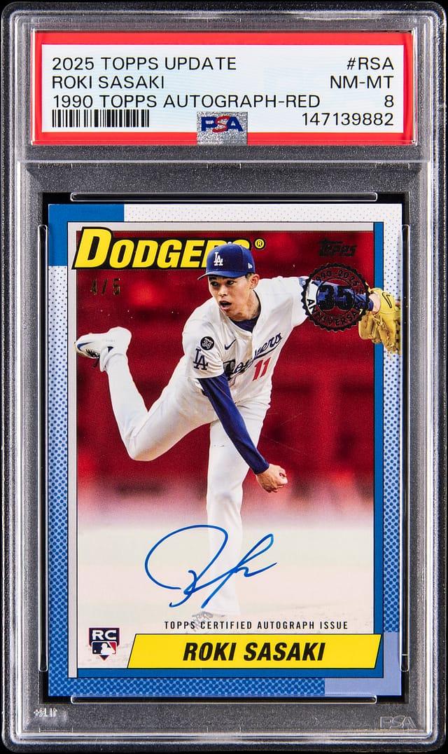2025 Topps Update 1990 Topps Baseball Autographs Red Roki Sasaki #RSA