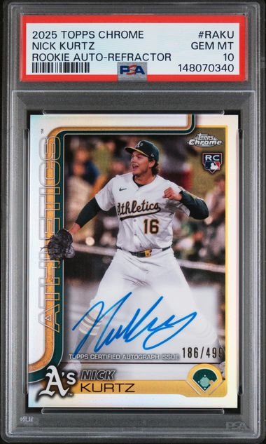 2025 Topps Chrome Rookie Autograph Refractor Nick Kurtz #RAKU