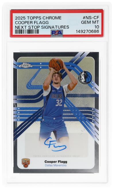 2025 Topps Chrome Next Stop Signature Cooper Flagg #NS-CF PSA 10