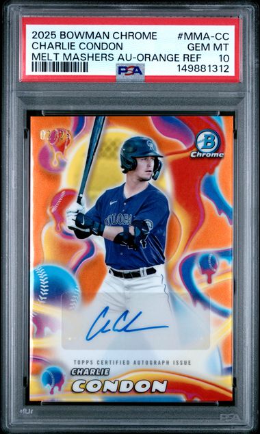 2025 Bowman Chrome Melt Mashers Autograph Orange Refractor Charlie Condon #MMA-CC /25