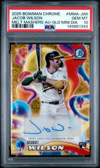 2025 Bowman Chrome Melt Mashers Autograph Gold Mini Diamond Jacob Wilson #MMA-JWI /50