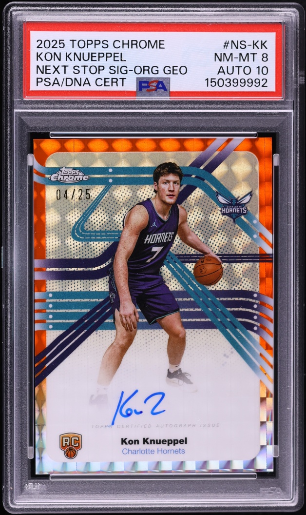 2025 Topps Chrome Next Stop Signature Orange Geometric Kon Knueppel #NS-KK /25