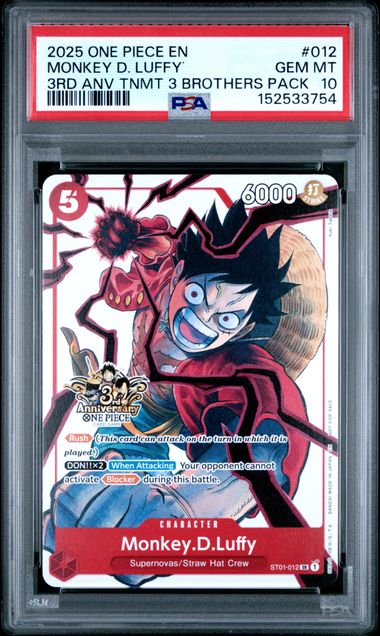 2025 One Piece 3rd Anniversary Tournament 3 Brothers Pack Monkey D. Luffy #ST01-012