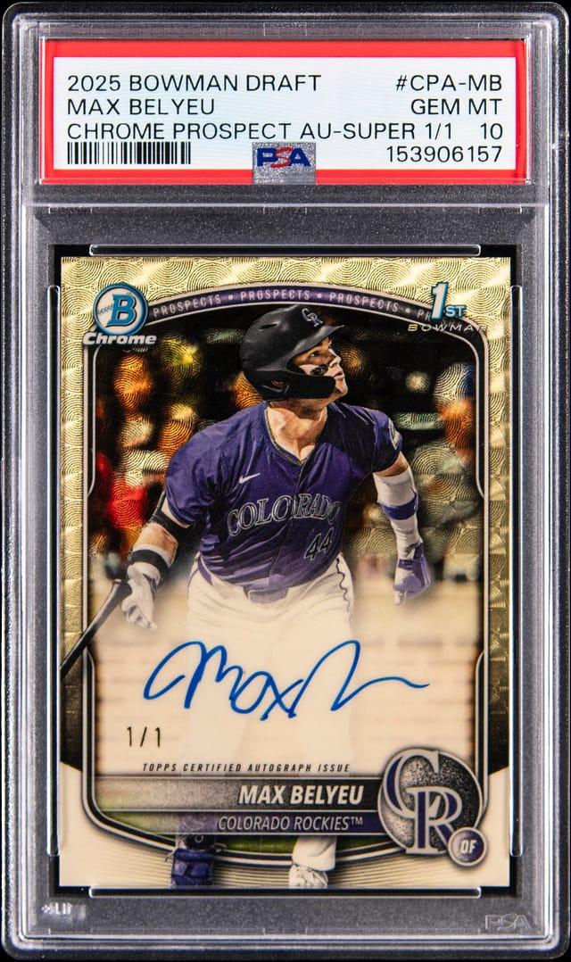 2025 Bowman Draft Chrome Prospect Autographs Superfractor 1/1 Max Belyeu #CPA-MB